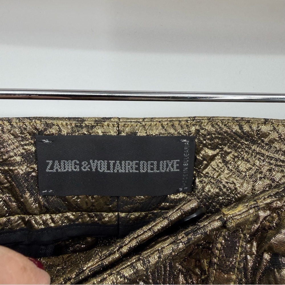Zadig & Voltaire deluxe Gold Brocade Trousers posh dore sz 38 M - Picture 3 of 10
